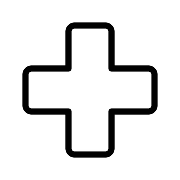 Icono Del Símbolo Primeros Auxilios Aislado Blanco — Archivo Imágenes Vectoriales