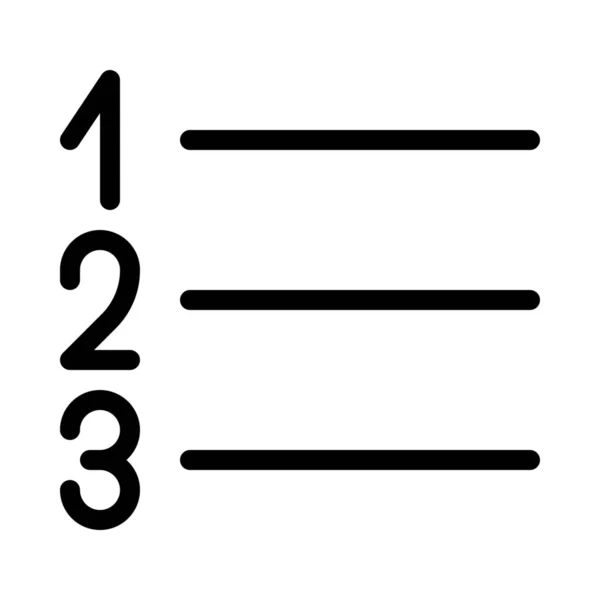 Pulsante Elenco Numerato Semplice Segno Illustrazione Vettoriale — Vettoriale Stock