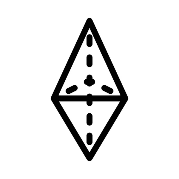 Hexaeder Polyeder Form Symbol Einfache Linienillustration — Stockvektor
