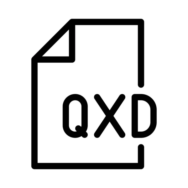 Quarkxpress Dokument Format Symbol Einfache Zeilenillustration — Stockvektor