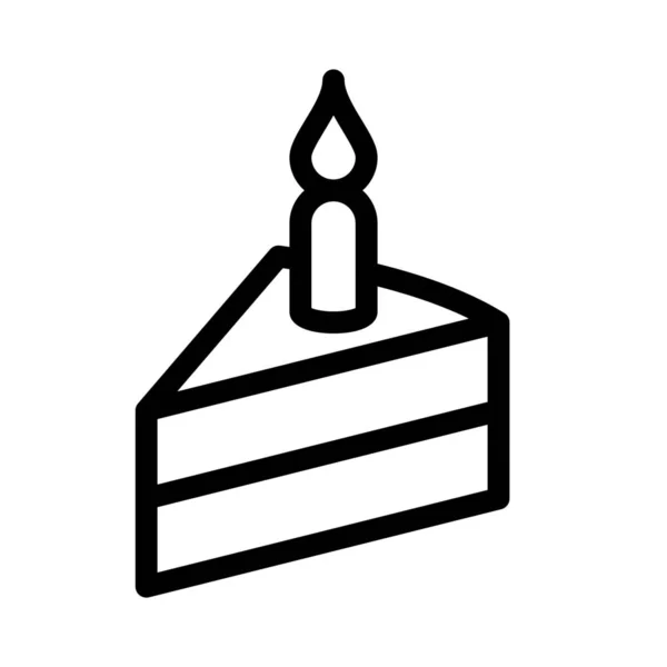 Cake Piece Signo Vetor Ilustração —  Vetores de Stock