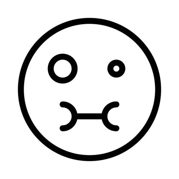 Sensazione Malessere Icona Emoticon Isolato Bianco — Vettoriale Stock