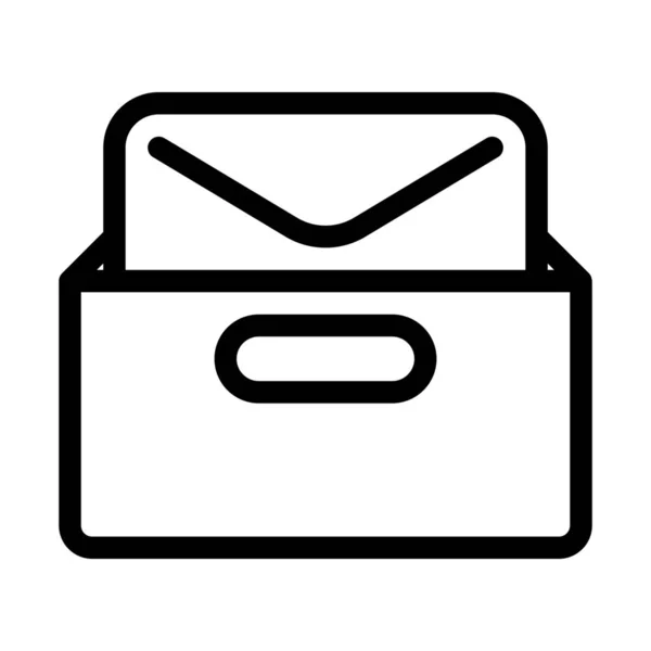 Box Letter Contenuto Icona Vettoriale Illustrazione — Vettoriale Stock