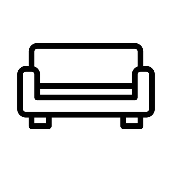 部屋の家具ソファ アイコン ベクトル図 — ストックベクタ