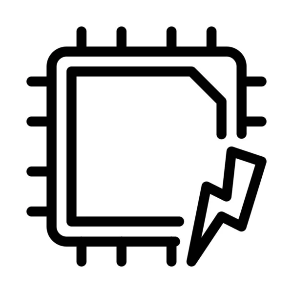 Icono Uso Energía Cpu Vector Ilustración — Vector de stock