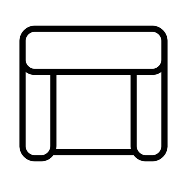Ikon Sofa Kursi Tunggal Ilustrasi Baris Sederhana - Stok Vektor