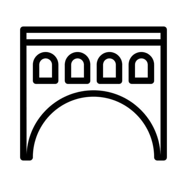 大きな湖橋 単純なベクトル図 — ストックベクタ