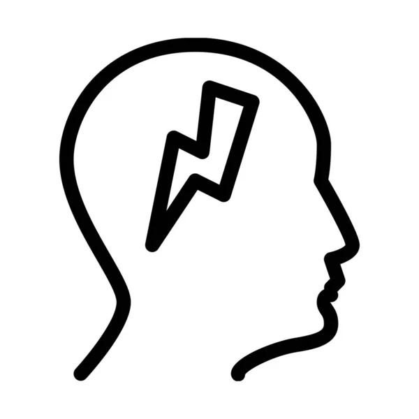 ユーザーの脳力アイコン シンプルなラインの図 — ストックベクタ
