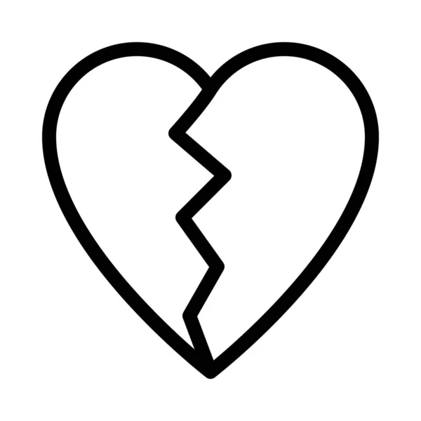 Broken Heart Shape Simple Vector Illustration — Stock Vector