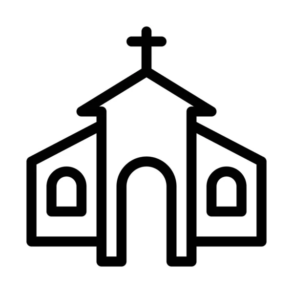 Lokalny Kościół Przedni Proste Wektor Ilustracja — Wektor stockowy
