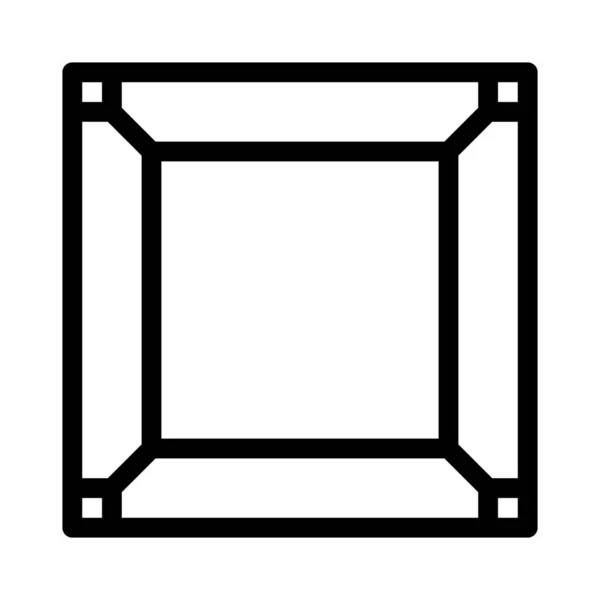 Quadratisch Einfaches Rahmensymbol Einfache Linienillustration — Stockvektor
