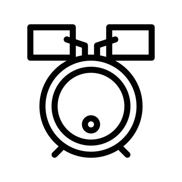 Komplettes Schlagzeug Symbol Isoliert Auf Weiß — Stockvektor