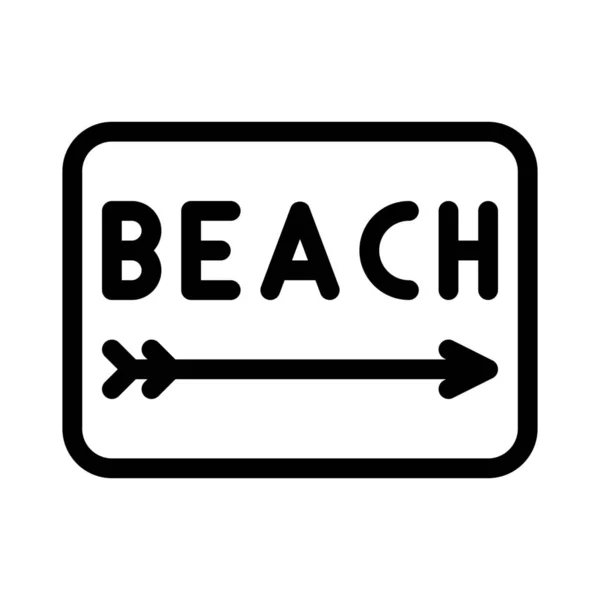 Ilustración Vectorial Simple Beach Sign — Vector de stock