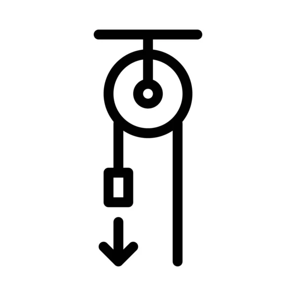 Mécanique Des Poulies Physique Simple Vecteur Illustration Signe — Image vectorielle