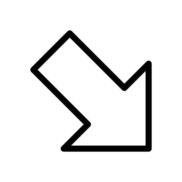 Südost Pfeil Symbol Einfache Linienillustration — Stockvektor