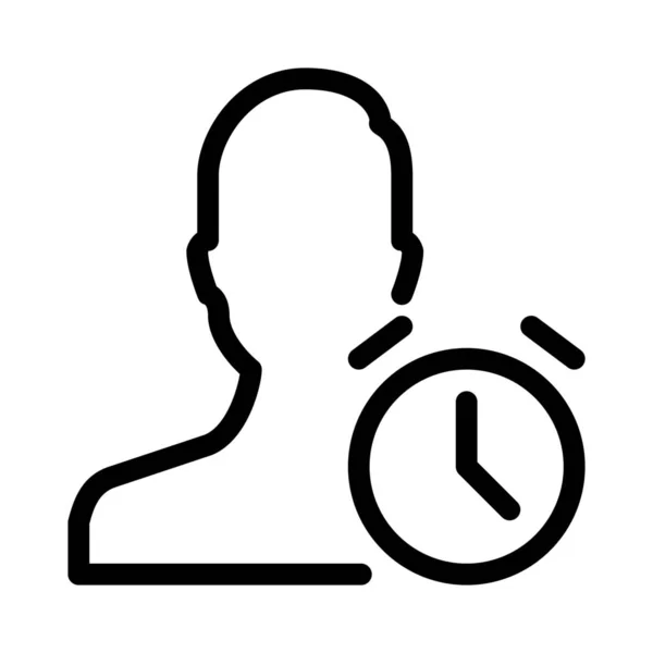 Icono Usuario Tiempo Ilustración Línea Simple — Vector de stock