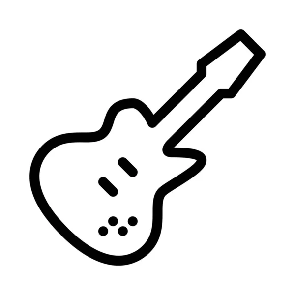 Electric Guitar Music Icon Isolated White — Stock Vector