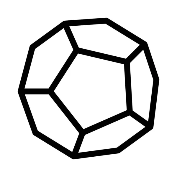 Dodecahedron Polyeder Formikon Enkel Linje Illustration — Stock vektor
