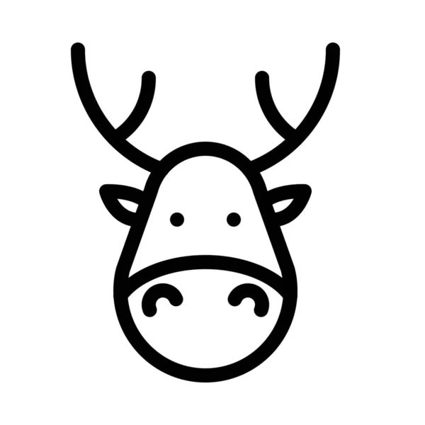 Reindeer Ilustrasi Baris Sederhana - Stok Vektor