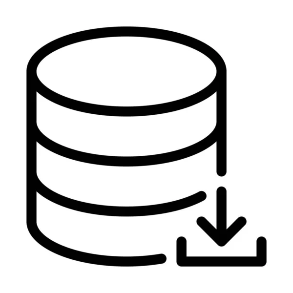 Datenbank Herunterladen Symbol Einfache Zeilenillustration — Stockvektor