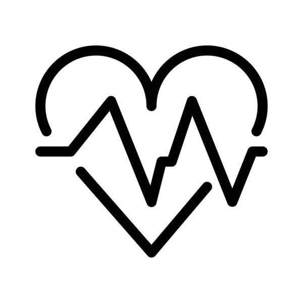 Heart Beat Symbol Simple Vector Illustration — Stock Vector