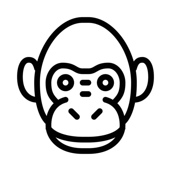 Macaco Macaco Ilustração Linha Simples —  Vetores de Stock