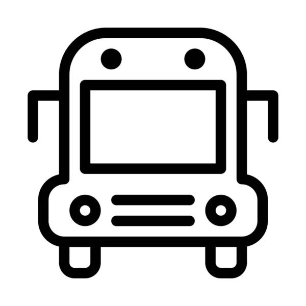 Beyaz Izole Okul Otobüs Ulaşım Seyahat Simgesi — Stok Vektör