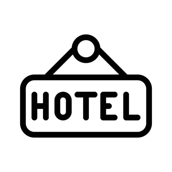 Hotel Cedule Jednoduché Linie Obrázku — Stockový vektor
