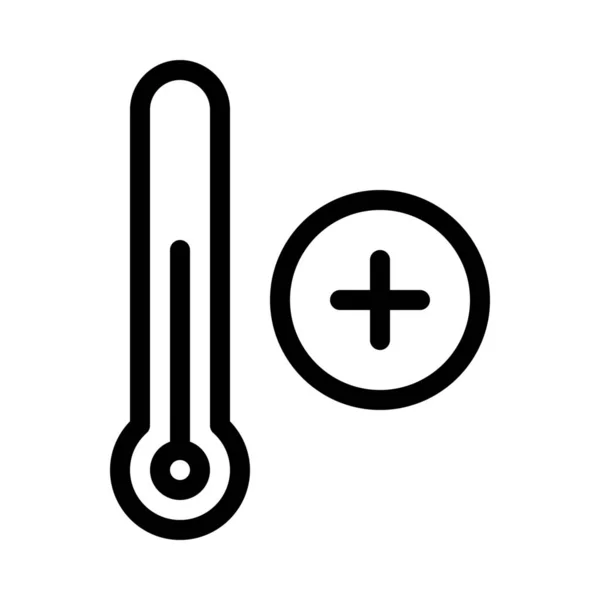 Quente Temperatura Escala Simples Vetor Ilustração Sinal — Vetor de Stock