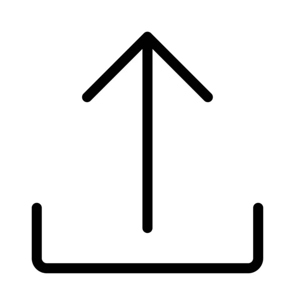 Nahrát Černou Ikonou Jednoduché Linie Ilustrace Jednoduché Vektorové Ilustrace — Stockový vektor