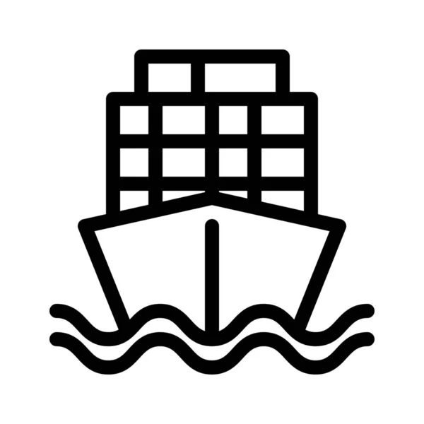 Ilustracja Wektorowa Statek Towarowy Kontenera Znak — Wektor stockowy