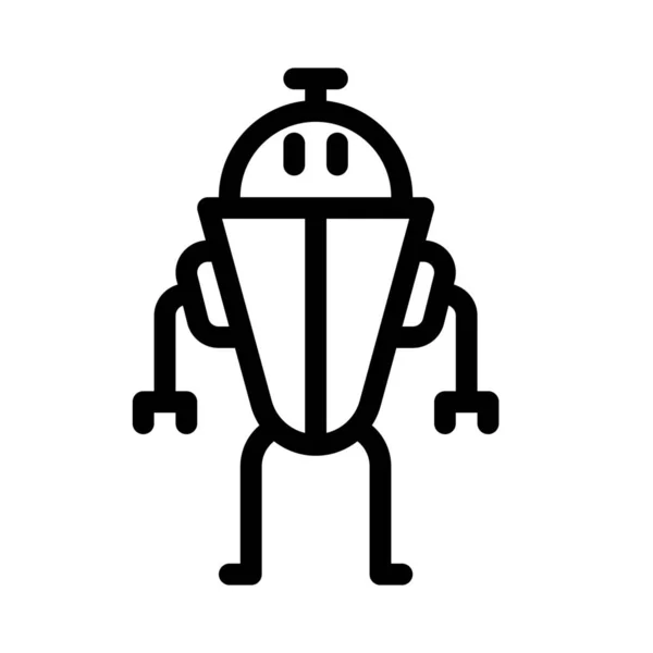 Απλή Διανυσματικά Εικονογράφηση Αντίκες Ρομπότ — Διανυσματικό Αρχείο