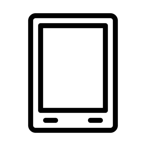 Illustratie Van Eenvoudige Regel Multimedia Tablet Scherm — Stockvector