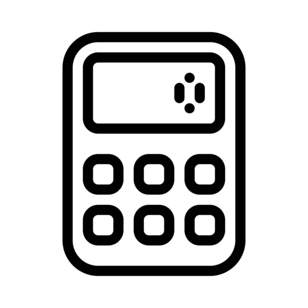 Calculadora Electrónica Ilustración Línea Simple — Vector de stock