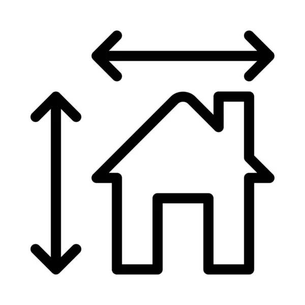 Huis Meting Afmetingen Eenvoudige Vectorillustratie — Stockvector
