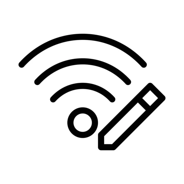 Edit Wifi Network Простой Стиль Линии — стоковый вектор