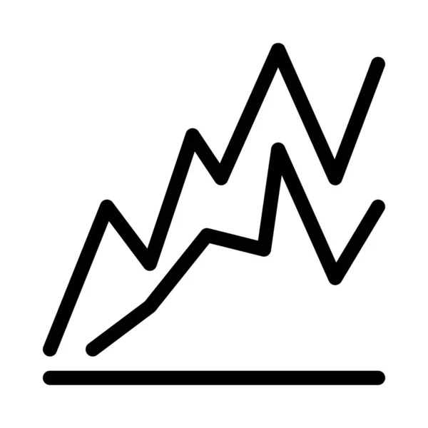Gráfico Linha Compare Ícone Ilustração Linha Simples — Vetor de Stock