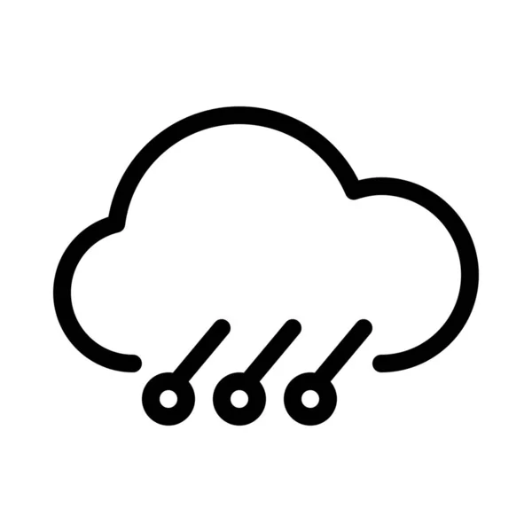 Hailstorm Cloud Showers Icon Vector Illustration — Stock Vector