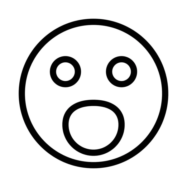 Wow Ícone Emoji Surpresa Ilustração Linha Simples — Vetor de Stock