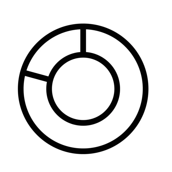 Donut Chart Icono Ilustración Línea Simple — Archivo Imágenes Vectoriales