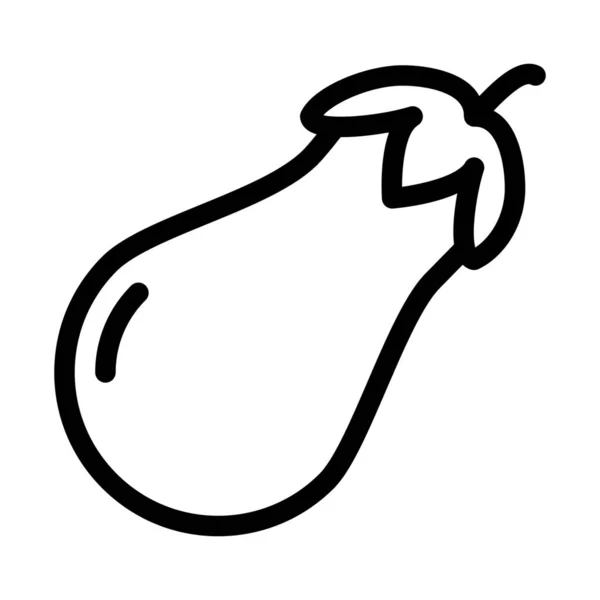 Raw Eggplant Vegetable Icon Simple Line Illustration — Stock Vector