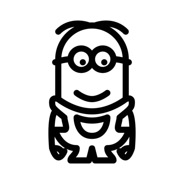 Minion Movie Character Simple Vector Illustration Sign — Stock Vector