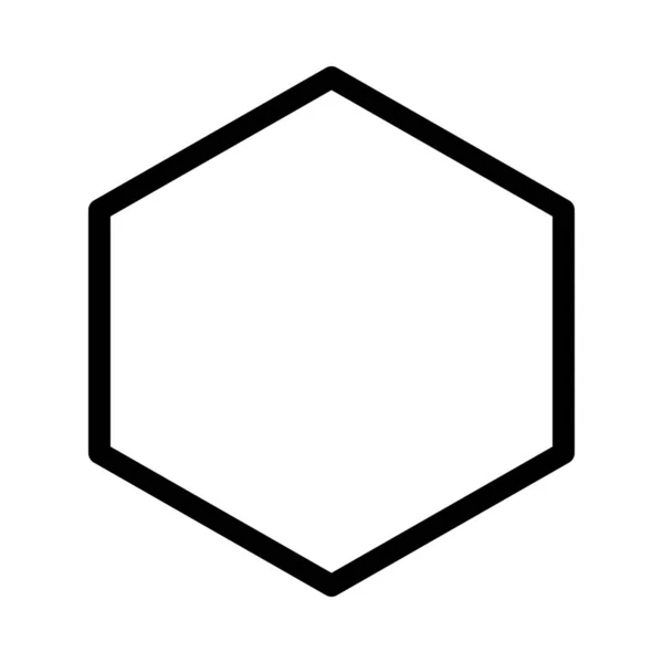 Hexagon Geometric Shape Icon Simple Line Illustration — Stock Vector