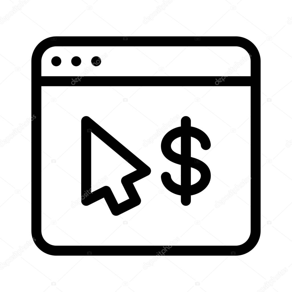 Pay Per Click simple line illustration