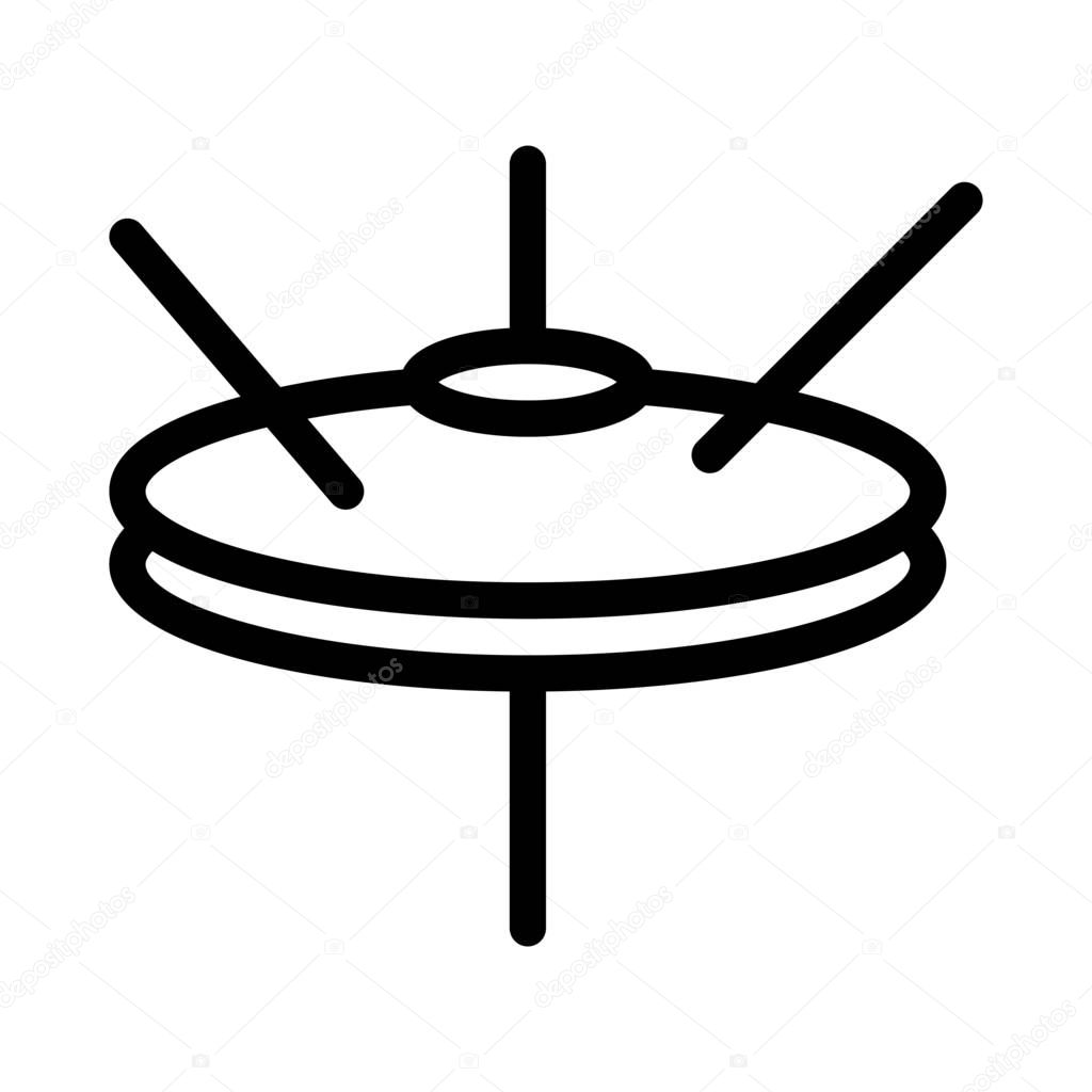 Cymbal Drumset Instrument  icon isolated on white 