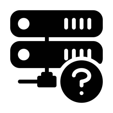 Sunucu sorgusu ve sorun giderme simgesini, basit hat illüstrasyon