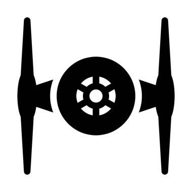 Basit vektör illüstrasyon işareti Tie Fighter uçak