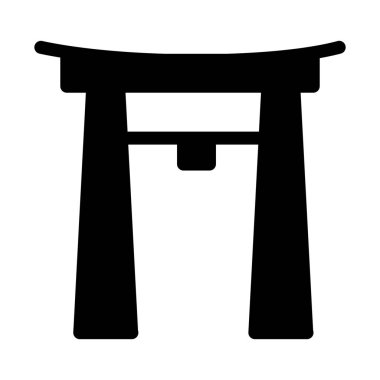 Çince Geleneksel geçit, basit siyah çizgi resimde beyaz arka plan üzerinde