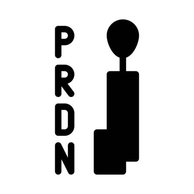 Otomatik vites kutusu mekanizması simgesi üzerinde beyaz izole 