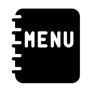 Menü kartı simgesi, basit hat illüstrasyon